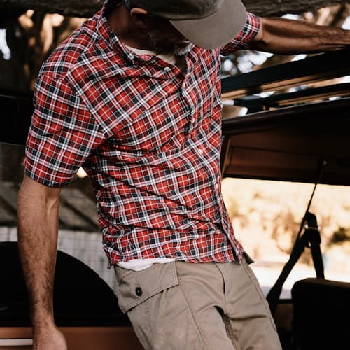 laydown image of Airtex Seersucker Camp Shirt - Exclusive