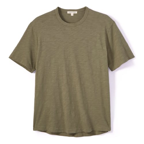 laydown image of Slub Curved Hem T-Shirt