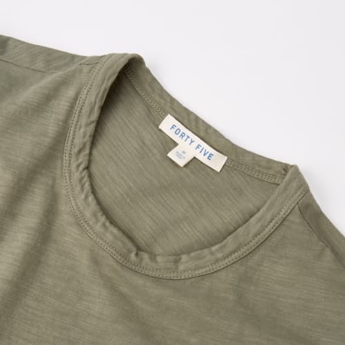 lifestyle image of Slub Curved Hem T-Shirt