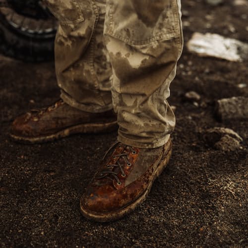 lifestyle image of Huckberry x Danner Waxed Canvas Danner Light