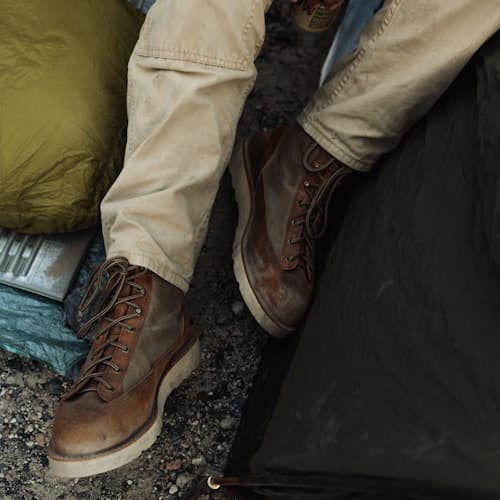 lifestyle image of Huckberry x Danner Waxed Canvas Danner Light