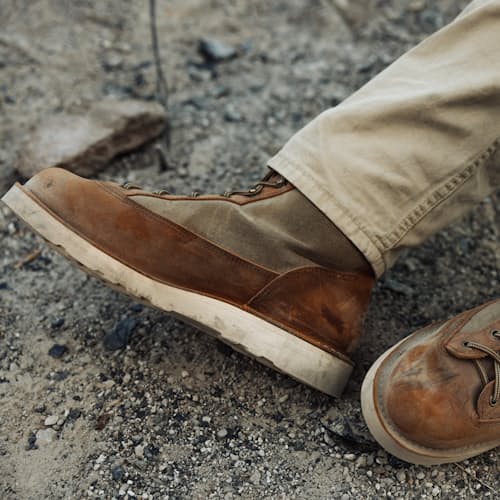 lifestyle image of Huckberry x Danner Waxed Canvas Danner Light