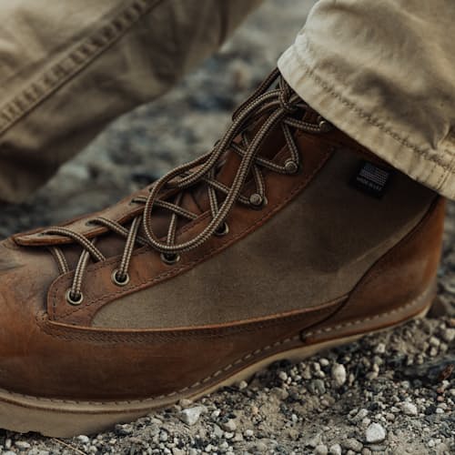 lifestyle image of Huckberry x Danner Waxed Canvas Danner Light
