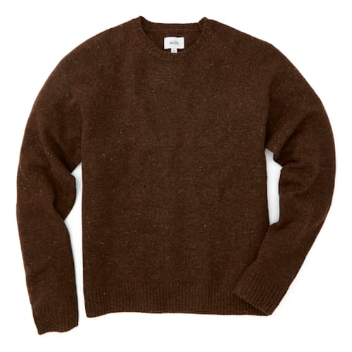 laydown image of Speckled Merino Wool Crewneck Sweater