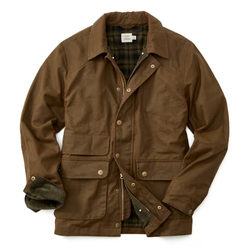 laydown image of Flannel-Lined Waxed Hudson Jacket