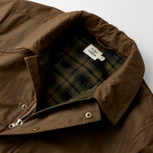 lifestyle image of Flannel-Lined Waxed Hudson Jacket