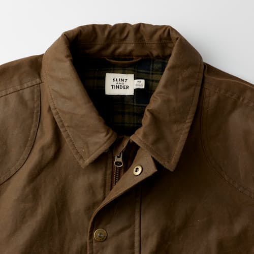 laydown image of Flannel-Lined Waxed Hudson Jacket