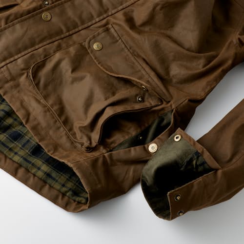 lifestyle image of Flannel-Lined Waxed Hudson Jacket