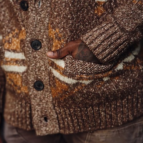 laydown image of The Motif Cardigan Sweater - Exclusive