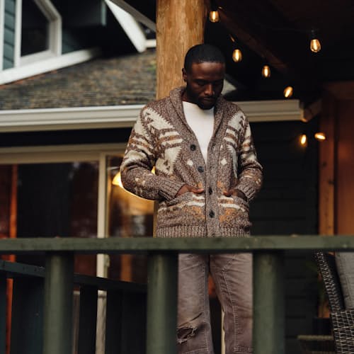 laydown image of The Motif Cardigan Sweater - Exclusive