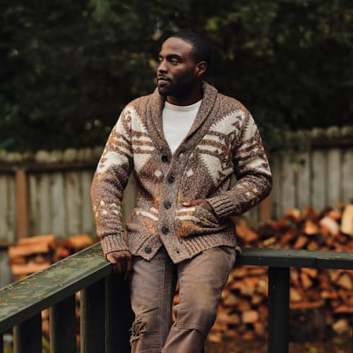 laydown image of The Motif Cardigan Sweater - Exclusive