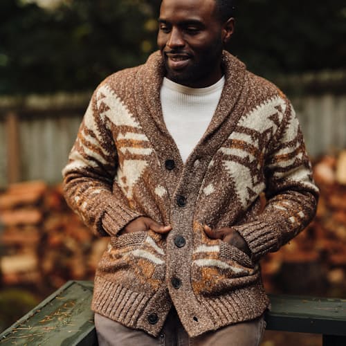 laydown image of The Motif Cardigan Sweater - Exclusive