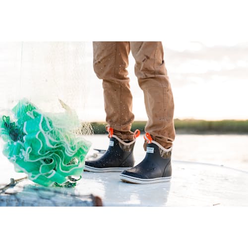 laydown image of Huckberry x Xtratuf Mossy Oak Waterproof Deck Boot