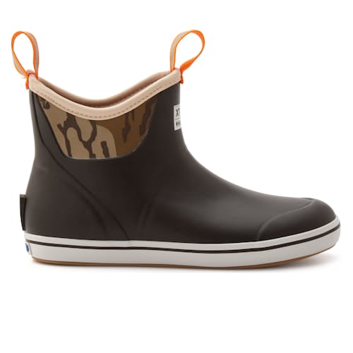 laydown image of Huckberry x Xtratuf Mossy Oak Waterproof Deck Boot