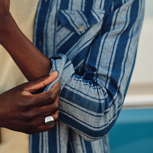 lifestyle image of Indigo Washed Work Shirt