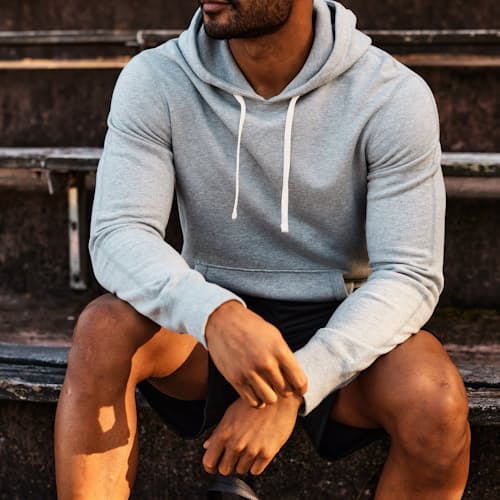 lifestyle image of Midweight Terry Pullover Hoodie