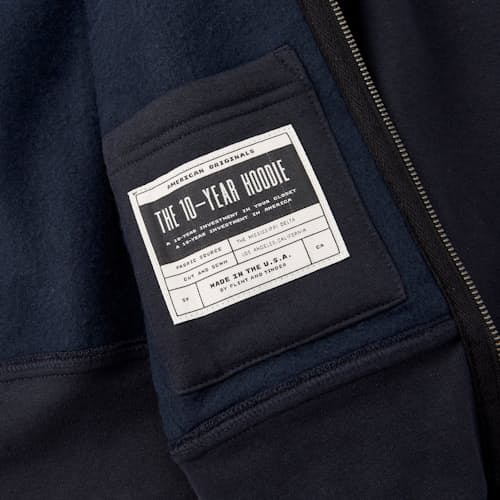 laydown image of 10-Year Full Zip Hoodie - Tall