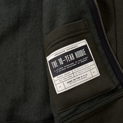 laydown image of 10-Year Full Zip Hoodie - Tall