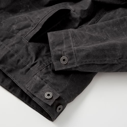 lifestyle image of Flannel-Lined Waxed Trucker Jacket - Tall