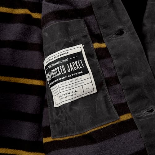 lifestyle image of Flannel-Lined Waxed Trucker Jacket - Tall