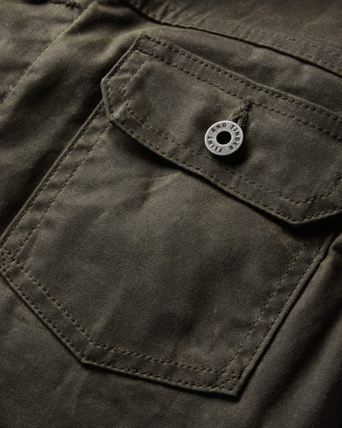 laydown detail image of Flannel-Lined Waxed Trucker Jacket - Tall