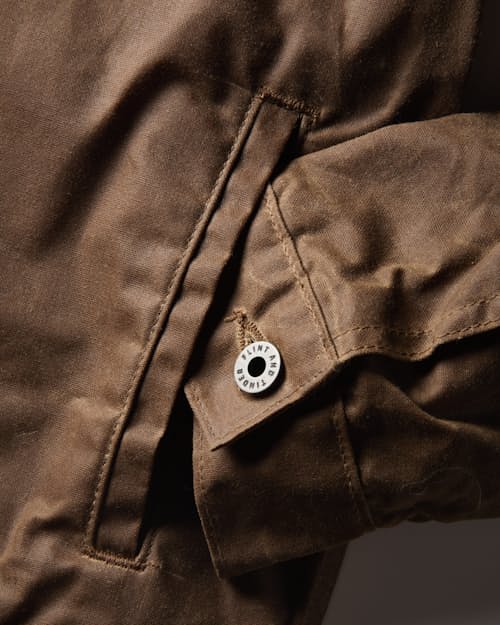 laydown detail image of Flannel-Lined Waxed Trucker Jacket - Tall