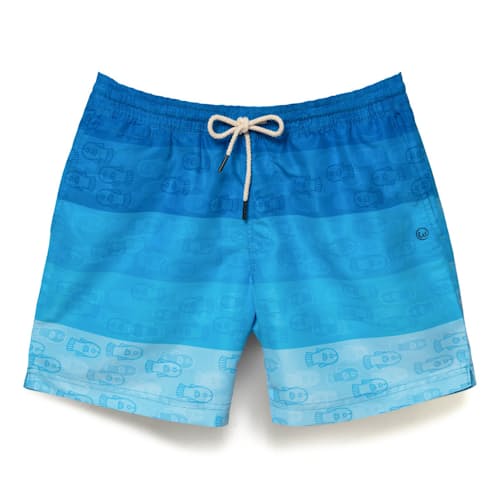 laydown image of Cerulean Salmon Swim Trunk - 6.3"