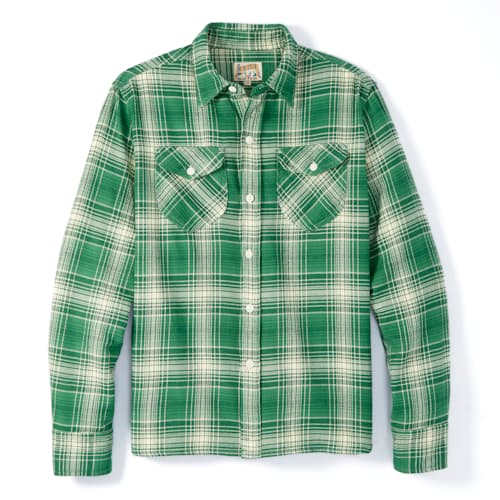 laydown image of Washed Flannel Workshirt - Exclusive