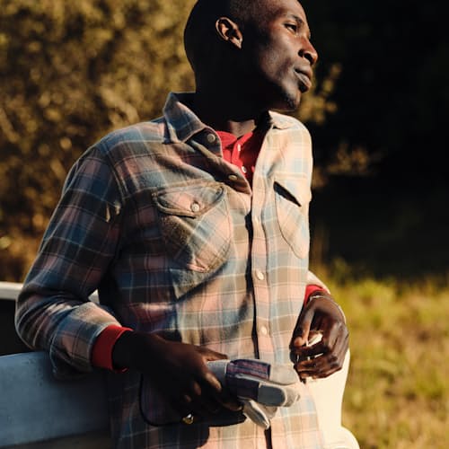 laydown image of Washed Flannel Workshirt