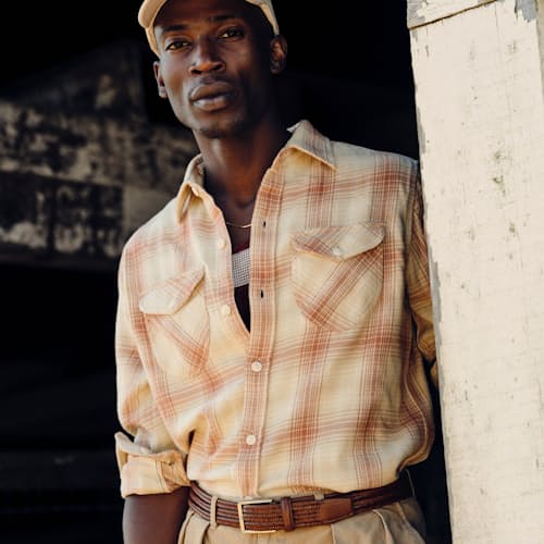 lifestyle image of Washed Flannel Workshirt - Exclusive
