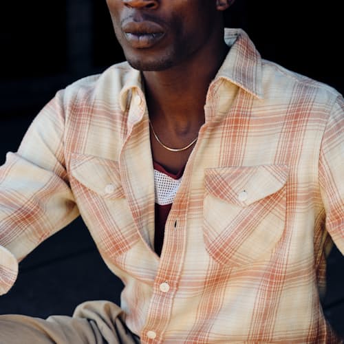 lifestyle image of Washed Flannel Workshirt - Exclusive
