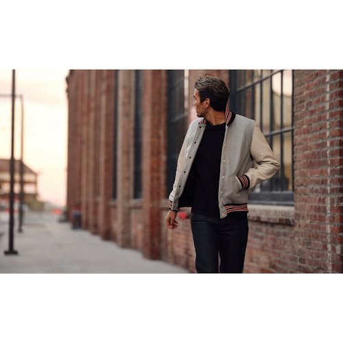 laydown image of Varsity Jacket