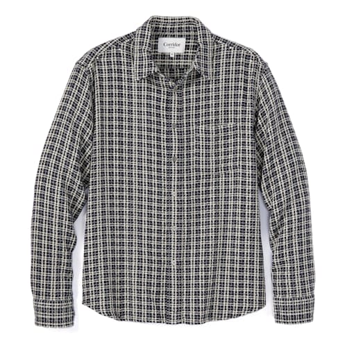 laydown image of Reverse Tweed Snow Check Shirt