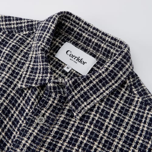 laydown image of Reverse Tweed Snow Check Shirt