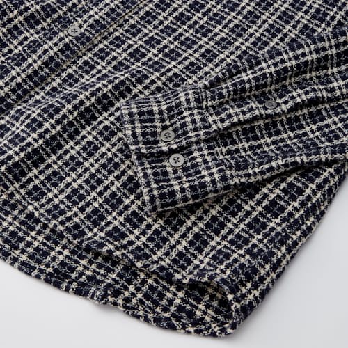 laydown image of Reverse Tweed Snow Check Shirt