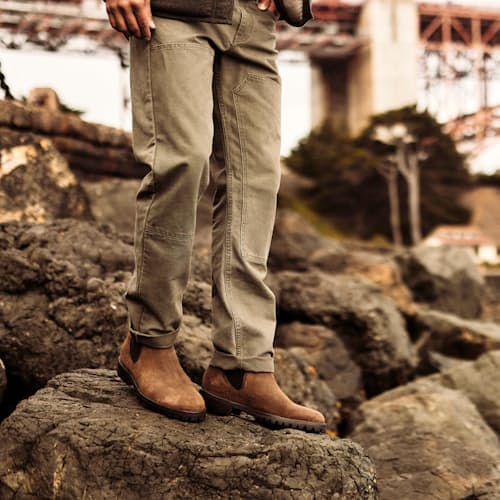 lifestyle image of Jackson Chelsea Boot w/ Lug Sole