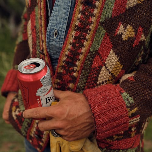 laydown image of Handknit Shawl Sweater Cardigan