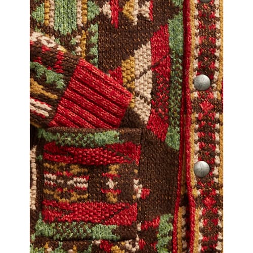 laydown image of Handknit Shawl Sweater Cardigan