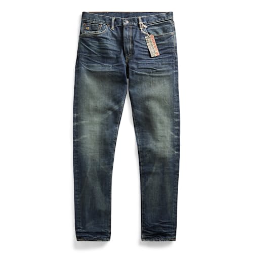 laydown image of Slim Narrow Stretch Denim Jeans