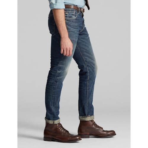 lifestyle image of Slim Narrow Stretch Denim Jeans