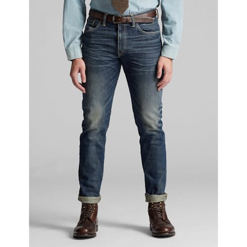 lifestyle image of Slim Narrow Stretch Denim Jeans