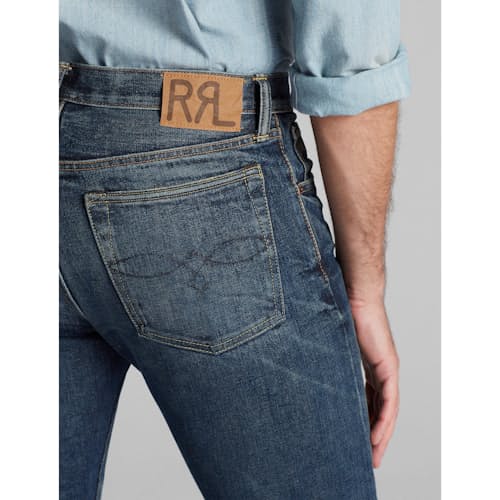 lifestyle image of Slim Narrow Stretch Denim Jeans