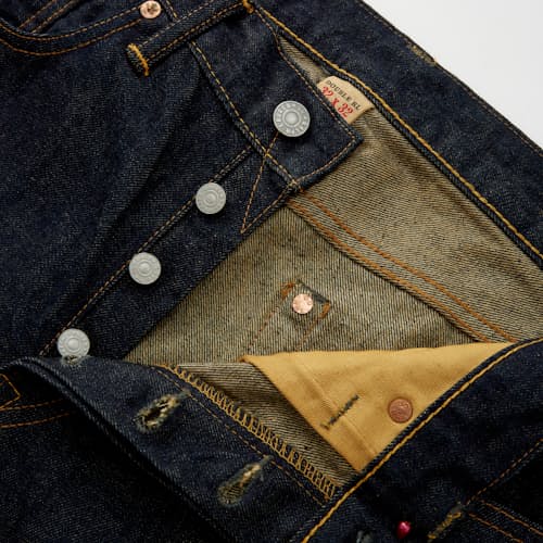 lifestyle image of Slim Fit Selvedge Denim Jeans