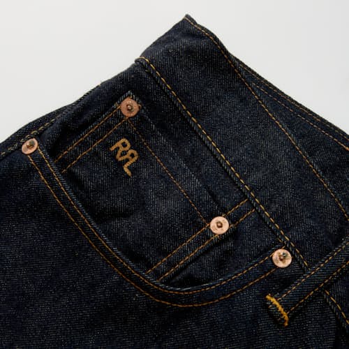 lifestyle image of Slim Fit Selvedge Denim Jeans