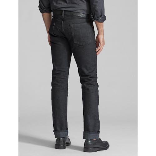 lifestyle image of Slim Fit Selvedge Denim Jeans