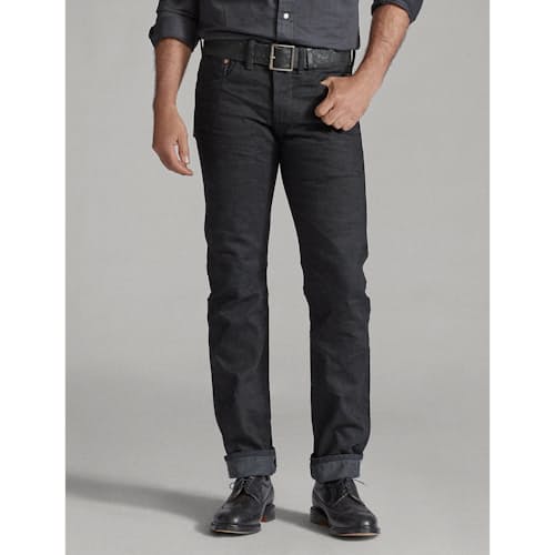 lifestyle image of Slim Fit Selvedge Denim Jeans