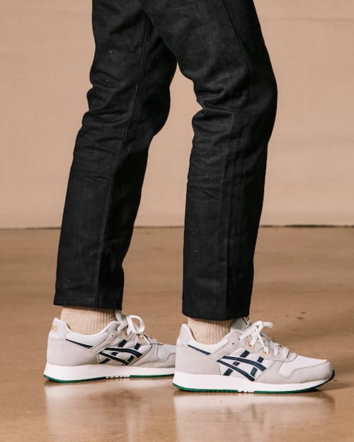 on model image of Slim Fit Selvedge Denim Jeans