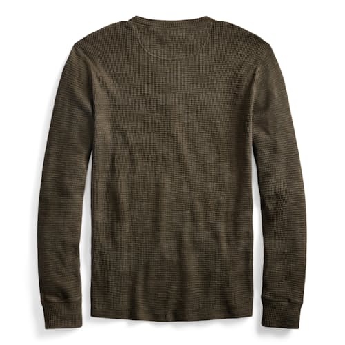 laydown image of Textured Waffle Knit Henley