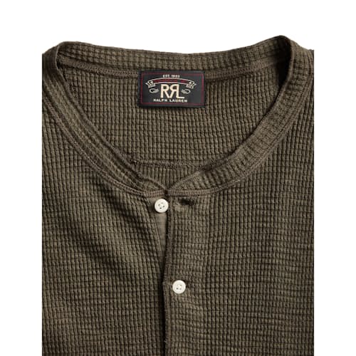 laydown image of Textured Waffle Knit Henley