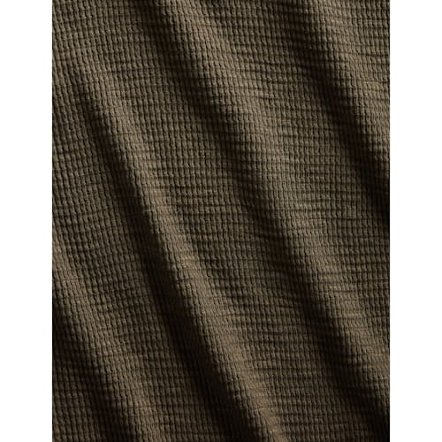 laydown image of Textured Waffle Knit Henley